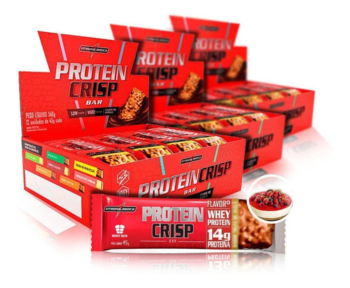 3 Caixas Protein Crisp Barra 36 Unidades Integralmedica