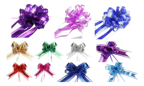 100 Moños Para Regalo Varios Colores 2 Modelos Grande Gigant