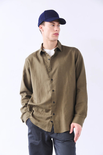 Camisa Cerdeña M/l Bensimon Verde Militar M