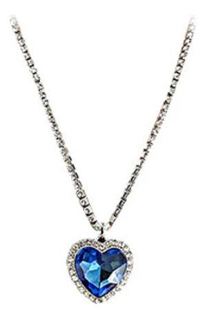 Collar Colgante Corazón Azul Del Mar