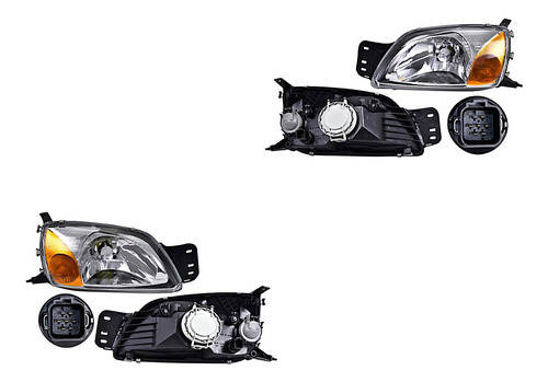 2) Faros Delanteros Depo Ikon Ford 2001-2007