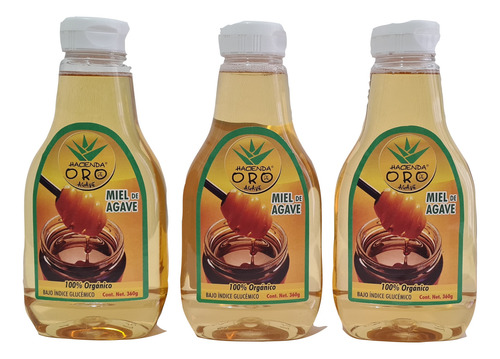 1,080 Kg (paq 3 Bot De 360gr ) Miel De Agave Origen Orgánico