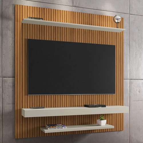 Painel Para Tv 60 Pol 150cm Lima B02 - Mpozenato Cor Ripado/Off White