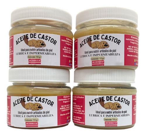 4 Aceites De Castor Para Nutrir El Calzado De Piel 120 Gr