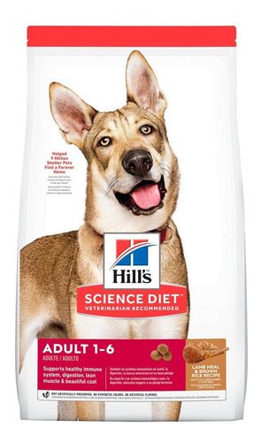 Imagen 1 de 1 de Alimento Hill's Science Diet Adult 1 - 6 para perro adulto todos los tamaños sabor harina de cordero y arroz integral en bolsa de 33lb