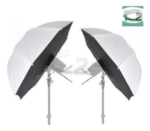 2pcs 40  Estudio Brolly Box Paraguas Blanco/negro Flash Luz 