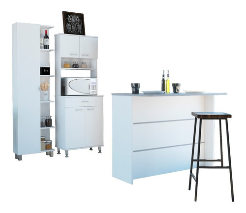 Mueble Cocina 60 + Barra De Cocina + Optimizador - Blanco