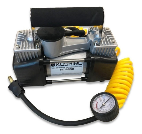 Imagen 2 de 2 de Compresor de aire mini a batería portátil Kushiro MC150PSI 25hp plateado/negro