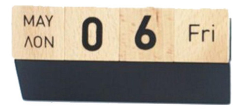 Calendario De Madera Creativo, Bloques De Negro