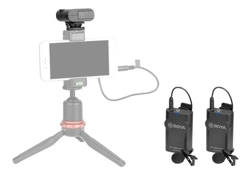 Imagem 3 de 3 de Microfone Lapela Duplo By-wm4 Pro K2 S/fio P/câmera /celular