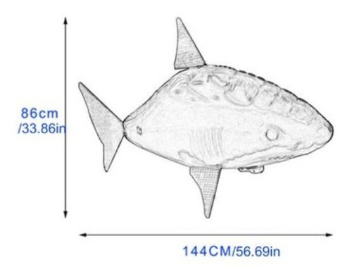 Imagen 6 de 8 de Tiburon Inflable A Control Remoto Juguete Flying Shark