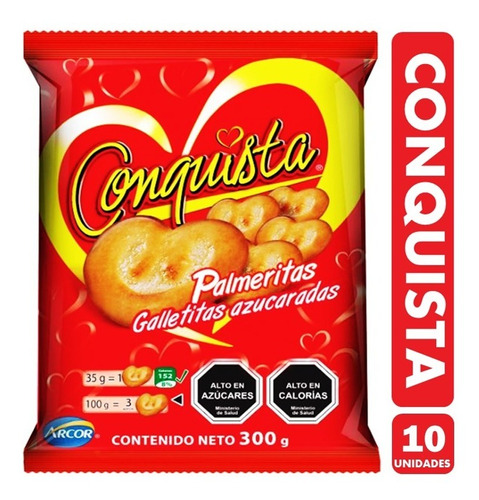 Galletas Para Colación Conquista - Pack De 10un De 35gr C/u.