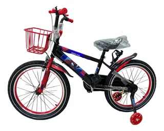 Bicicleta Niños R20 Canasta Rueditas Salpicaderas Frenos V