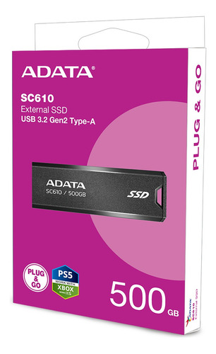 Disco Solido Externo Adata Sc610 500gb Usb 3.2 Gen2 Tipo-a