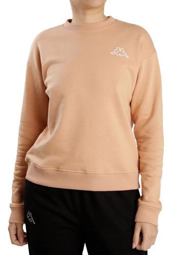 Buzo Sin Capucha Kappa Logo Anne Crew Salmon Mujer