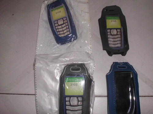 Forro De Celular Nokia 3105 Azul, Gris, Goma 2v