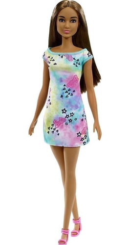 Imagem 3 de 5 de Boneca Barbie Basica Vestido Verde Tie-dye Ms