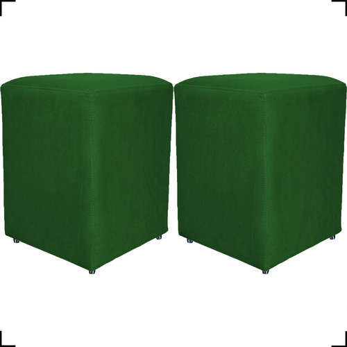 Kit 2 Puff Para Sala Quadrado Retangular Pequeno Decorativo