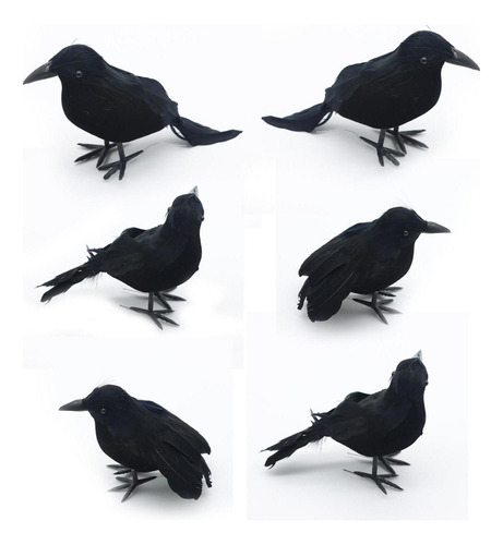H 6x Simulación S De Halloween Pájaros Prop Modelo Animal