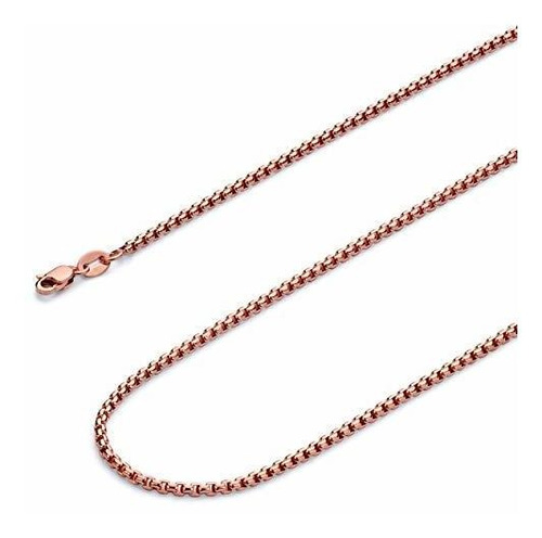 Wellingsale 14k De Oro Rosa Pulido De 1,5 Mm Hueco La Mitad 