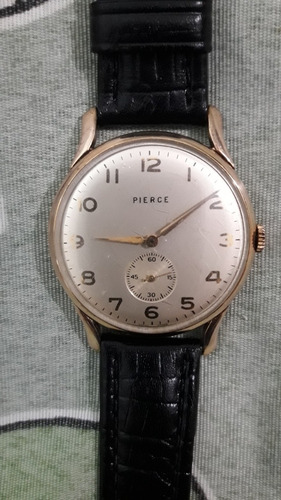 Pierce Relógio A Corda Manual, Caixa Em Plaque De Ouro.