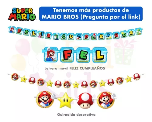 Mario Bros Letrero Móvil Feliz Cumpleaños - Super77mario Color