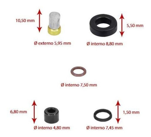 Kit Reparo Filtro Bico Injetor Toyota Hilux Flex 2.7 2012 13