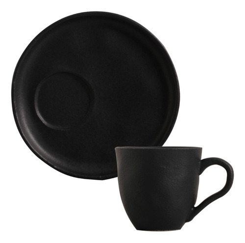 Jogo 6 Xícaras Café Chá Orgânico Preto 170ml Porto Brasil
