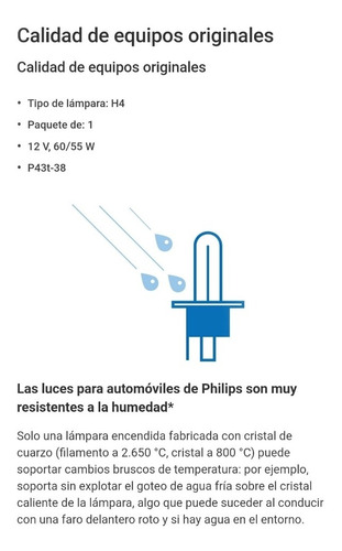Juego X 2 Lamparas Alta-baja H4 Toyota Hilux Marca Philips