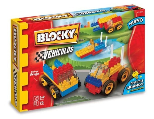 Bloques Para Armar Blocky Vehículos 70 Piezas C/figura-lanus