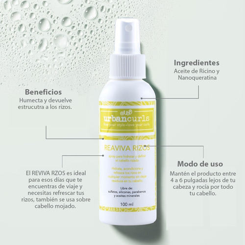 Imagen 2 de 7 de Reaviva Rizos Urban Curls Para Rizos 960 Ml