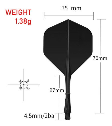 Nother Dart Flights Shaft 12 Piezas De Dardos Integrados A..