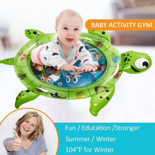 Alfombra De Agua Inflable Sensorial Para Bebe Tortuga