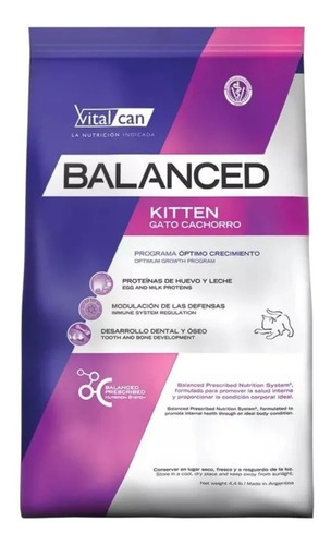 Imagen 1 de 1 de Alimento Vitalcan Balanced Kitten para gato de temprana edad sabor mix en bolsa de 2 kg