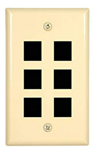 Placas Networx Keystone De Pared (6 Port, Marfil).