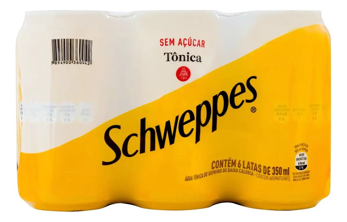 Pack Água Tônica Zero Açúcar Schweppes Lata 6 Unidades 350ml Cada