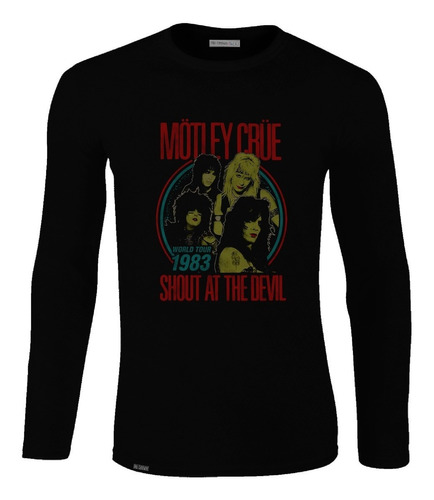 Camiseta Manga Larga Motley Cure Shout At The Devil Band Lbo