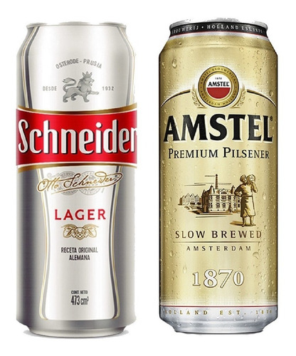 Imagen 1 de 10 de Pack Amstel Lager + Schneider X 12 Latas - Tomate Algo® -