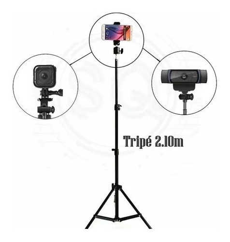 Tripé Unviersal Para Celular Camera E Webcam 2.10m Qualidade