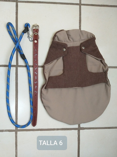 Paquete De Correa, Collar Y Sweater Para Perro Talla 6.