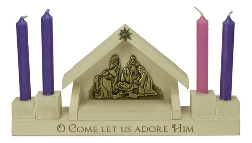 Abbey & Ca Gift Come Let Us Adore Him Nativity - Portavelas.