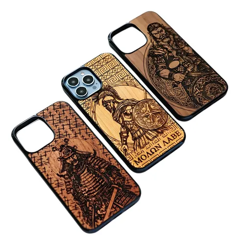 Carcasa Funda Bamboo Personalizable Grabada Para Iphone 13 Marrón Claro