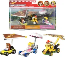 Comprar Pack 3 Autos Escala Mario Kart 1:64 Tanooki Peach Bowser