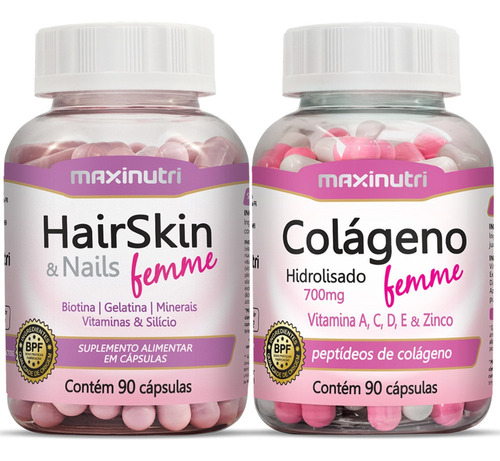 Hair Skin & Nails Femme + Colágeno Femme 2x90 Cápsulas