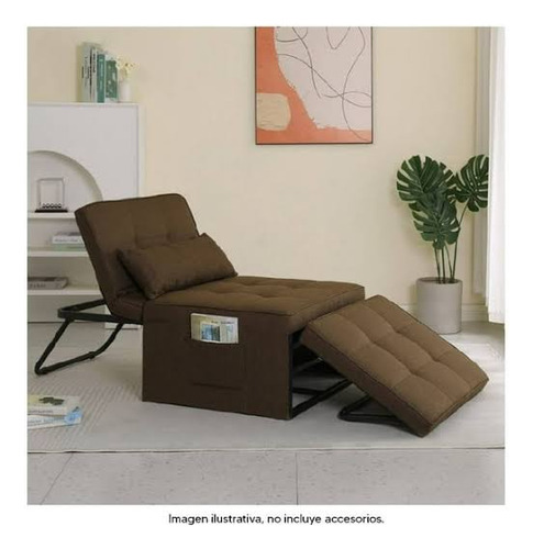 Sillón Otomano 3 En 1 Color Chocolate Nuevo Envío Gratis