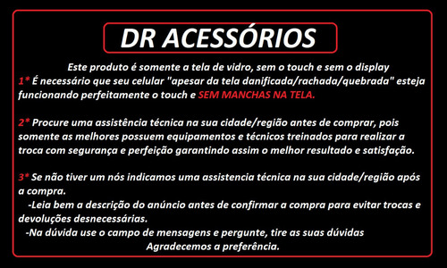 Tela Frontal: Vidro S/ Touch, Moto G52 + Cola Oca Aplicada.