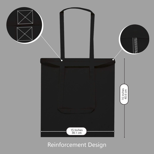 Bolsas De Tela De Algodón Negro Reutilizable Económico 40x38