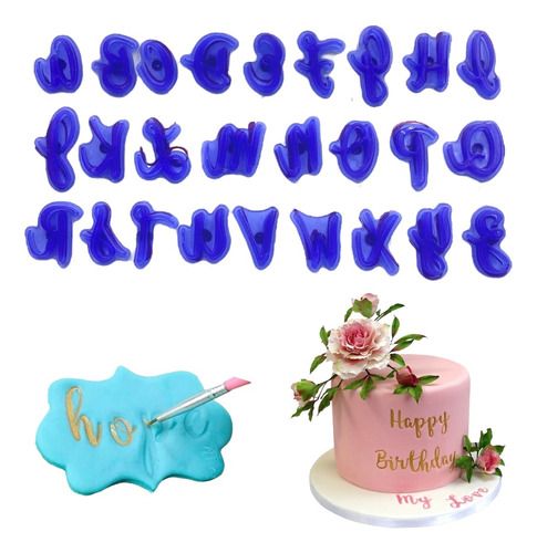 Sellos Fondant Abecedario Letras Mayusculas 26 Pz 