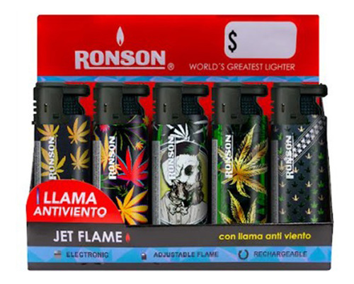 Caja Ronson Jet Flame High 15 Unidades Negro Surtido