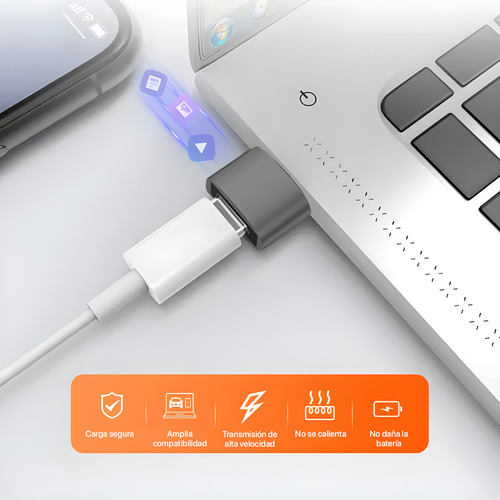 Adaptador Tipo C A Usb A Macho Para Datos Y Carga